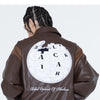 Jacket Men Letter Embroidery Patch Leather Coats Autumn Retro Baggy Punk Fashion Cool Jackets Outwear Couple Streetwear
