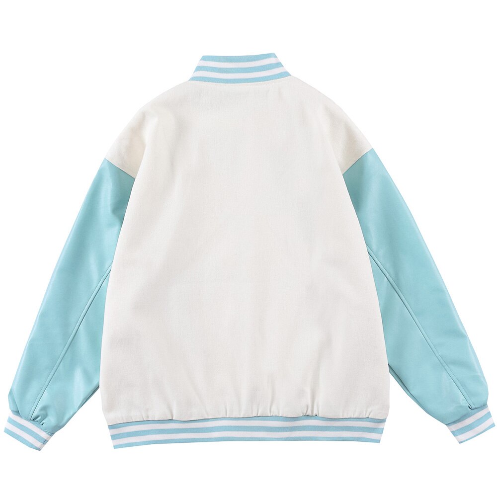 Jacket Men Furry Cartoon Comics Girl Letter Outwear Oversized College Style Hipster Coats All-match Streetwear