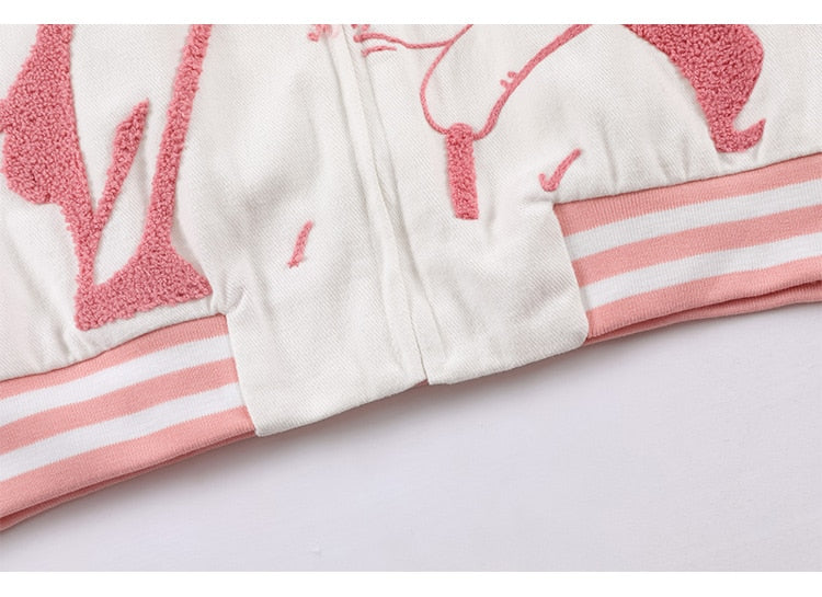 Jacket Men Furry Cartoon Comics Girl Letter Outwear Oversized College Style Hipster Coats All-match Streetwear