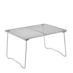 Titanium Charcoal BBQ Grill Net with Folding Legs for Camping Beach Picnic Barbecue Desk Tabletop Cooking utensils