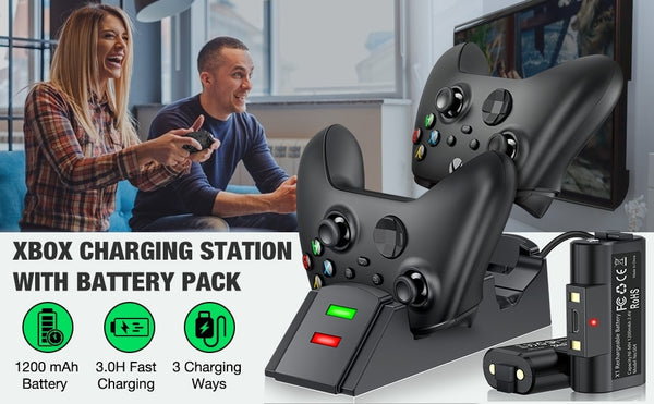 2Pcs Rechargeable Battery Pack with Controller Charger For Xbox One Controller Charging Station For Xbox Series X/Xbox Series S