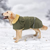 Winter Clothes for Dogs Waterproof Fur Coat Reflective Large Dogs Cloak Vest Pet Clothing Overall With High Fur Collar Labrador