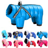 Winter Pet Dog Clothes Thick Warm Dogs Jacket Coat Jumpsuit With Harness Reflective Waterproof Dogs Down Jacket Snowsuit 3 Layer