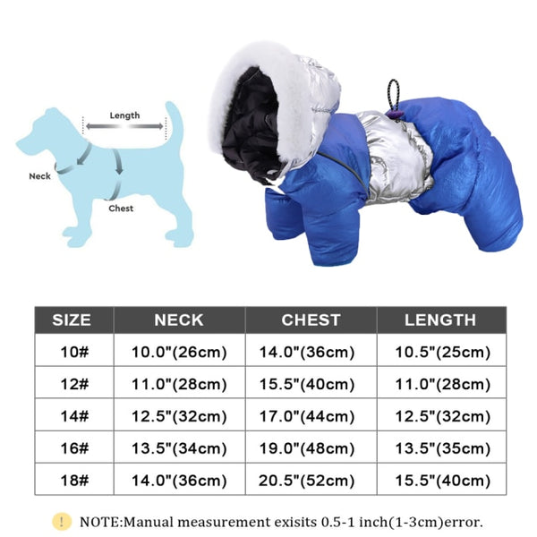 Winter Pet Dog Clothes Thick Warm Dogs Jacket Coat Jumpsuit With Harness Reflective Waterproof Dogs Down Jacket Snowsuit 3 Layer