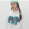 Hooded Hoodie Men Heart Print High Street Harajuku Style Pullover Couple Casual All-match Sweatshirts Winter Streetwear