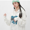 Hooded Hoodie Men Heart Print High Street Harajuku Style Pullover Couple Casual All-match Sweatshirts Winter Streetwear