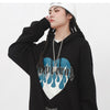 Hooded Hoodie Men Heart Print High Street Harajuku Style Pullover Couple Casual All-match Sweatshirts Winter Streetwear