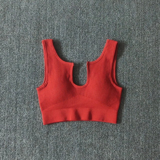 Seamless Sport Bra Women's Lingerie Fitness Yoga Running Vest Underwear Padded Crop Tops Underwear Push Up Gym Top Bras