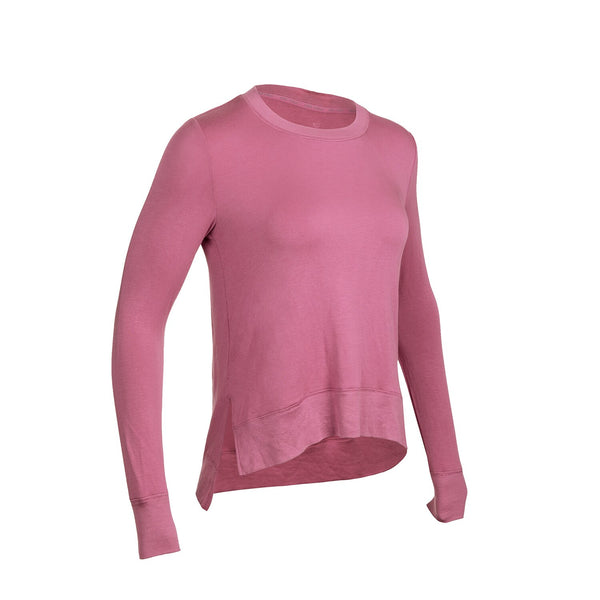 Women's Modal Long Sleeve Workout Shirts Crewneck Yoga Loose Fit Athletic Casual Lounge Top