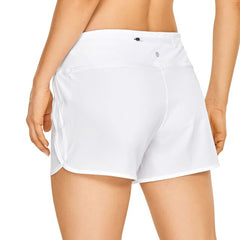 Women's Quick-Dry Workout Running Athletic Sports Shorts with Zip Pocket - 4 Inches