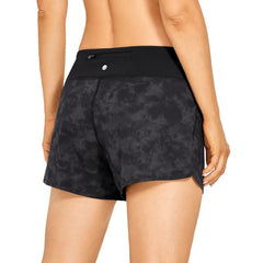 Women's Quick-Dry Workout Running Athletic Sports Shorts with Zip Pocket - 4 Inches