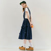 Parent-child original denim strap skirt thin elastic high waist skirt a-line skirt summer