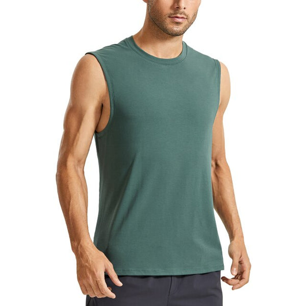 Men's Lightweight Pima Cotton Workout Tank Tops Moisture-wicking Sleeveless Shirts Muscle Tank