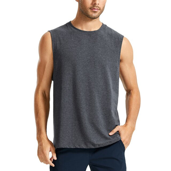 Men's Lightweight Pima Cotton Workout Tank Tops Moisture-wicking Sleeveless Shirts Muscle Tank