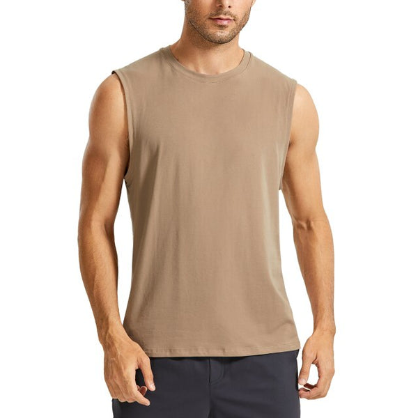 Men's Lightweight Pima Cotton Workout Tank Tops Moisture-wicking Sleeveless Shirts Muscle Tank