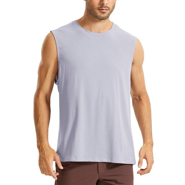 Men's Lightweight Pima Cotton Workout Tank Tops Moisture-wicking Sleeveless Shirts Muscle Tank