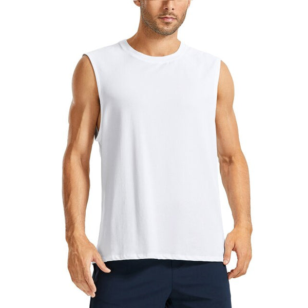 Men's Lightweight Pima Cotton Workout Tank Tops Moisture-wicking Sleeveless Shirts Muscle Tank