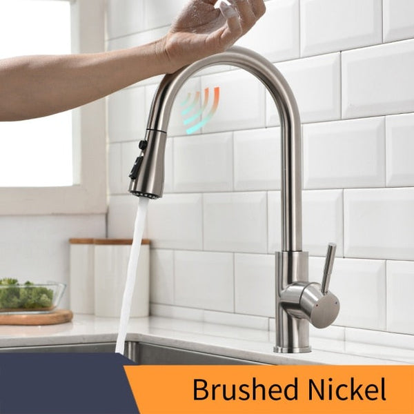 Smart Touch Kitchen Faucets Crane For Sensor Kitchen Water Tap Sink Mixer Rotate Touch Faucet Sensor Water Mixer
