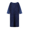 New Fashion Plus Size Denim Dress Solid Tassel Sequined Glitter Stitching Seven-minute Sleeved Dress For Female