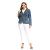 Women's Plus Size Tailored Denim Coat Cotton Knitted  Busine Suit Fashion  Cotton Knitted Jacket