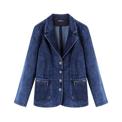 Women's Jacket Plus Size Tailored Denim Jacket Cotton Knitted Busine Suit Blouses Fashion Cotton Knitted Chaquetas