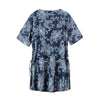 Women's Blouses Plus Size Denim Tops Shirt Summer Shirt Casual Sleeve Shirt Printed Woven Denim Short Sleeve with Sashes