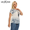 Women's Plus Size Summer Polyester Short-Sleeved T-Shirt With Stretch Short Sleeves With Sequins Printed Top