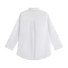 Women's Plus Size Spring Shirt With Elastic Printing And Beaded Lapel Tie Button Casual Top