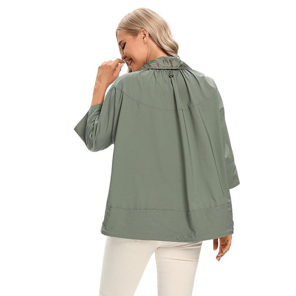 Women's Plus Size Windbreaker Short Lapel Jacket Spring And Autumn Loose Zipper Windbreaker