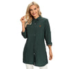 Women's Plus Size Windbreaker Mid-Length Lapel Shirt Spring And Autumn Loose Buttoned Windbreaker