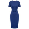 Women's Dress Solid Color Scalloped Neckline Hips-Wrapped Lady Fashion