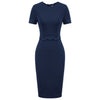 Women's Dress Solid Color Scalloped Neckline Hips-Wrapped Lady Fashion