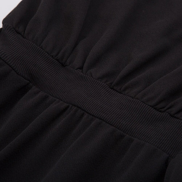 Elastic Dress Hips-wrapped No lining Women's Pencil Sleeveless V-Neck Belt