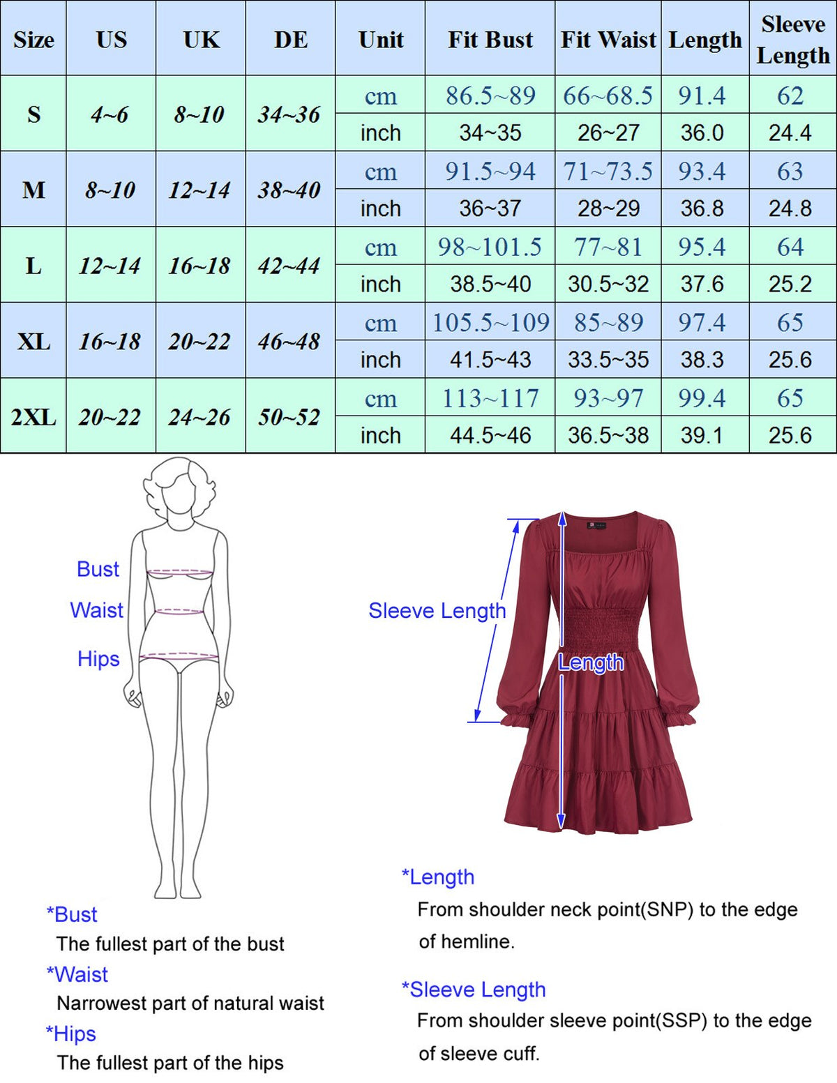 Summer Vintage Dresses Women Cake Dress Smocked Waist Long Sleeve Square Neck Ruffles Pleated A-Line Mini Dress Lady Solid Color