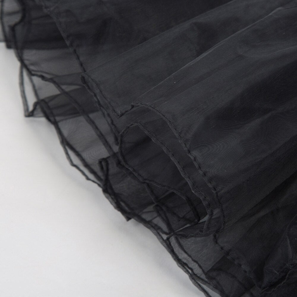 GK Women Spaghetti Strap dresses summer ladies elegant solid color 2-Layer Voile Vintage Dress Slip Petticoat Under A-line Dress