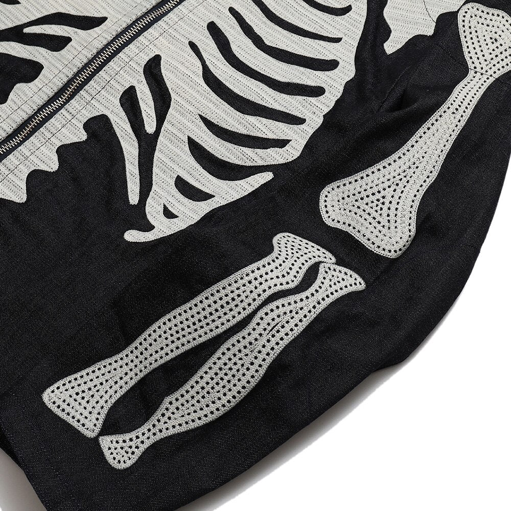 Jackets Men Horror Skull Punk Cool Zipper Coats Gothic Style High Street Fashion Outwears Casual Baggy Cozy Streetwear