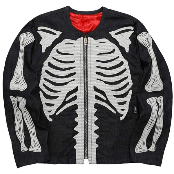 Jackets Men Horror Skull Punk Cool Zipper Coats Gothic Style High Street Fashion Outwears Casual Baggy Cozy Streetwear