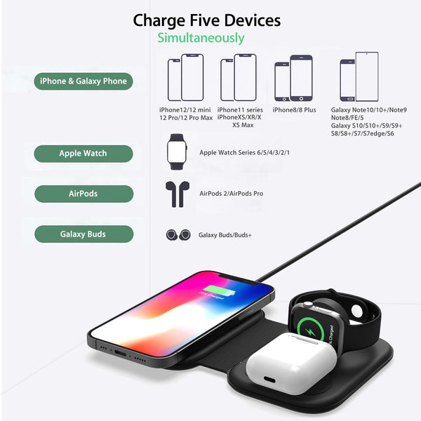 Magnetic Wireless Duo Charger For Magnet Apple iPhone 12 Mini Pro 11 Pro X XS Max Fast Charging Pad For Airpods Pro Watch 6 5 4