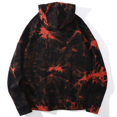 Hoodie Men Punk Watercolor Tie Dye Printed Hooded Pullover Sweatshirts Oversized Hipster Hip Hop Tops Couple Streetwear