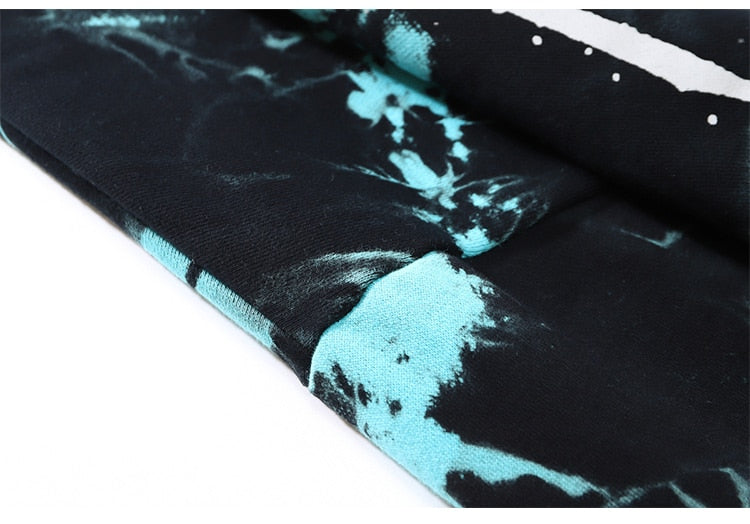 Hoodie Men Punk Watercolor Tie Dye Printed Hooded Pullover Sweatshirts Oversized Hipster Hip Hop Tops Couple Streetwear