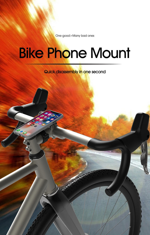 Universal Mountain Bike Phone Holder Bicycle Mobile Phone Stand Quick Release Road Motocycle Handlebar Stem Riding MTB Bracket