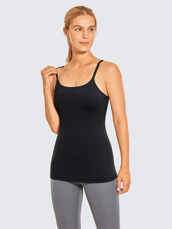 Workout Tank Top for Women Adjustable Spaghetti Strap Athletic Yoga Shirts with Built in Bra