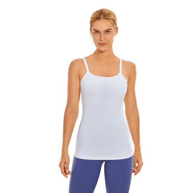 Workout Tank Top for Women Adjustable Spaghetti Strap Athletic Yoga Shirts with Built in Bra