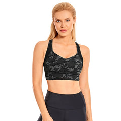 Women's Longline Strappy Yoga Bras High Impact Wirefree Padded Workout Sports Tops Activewear