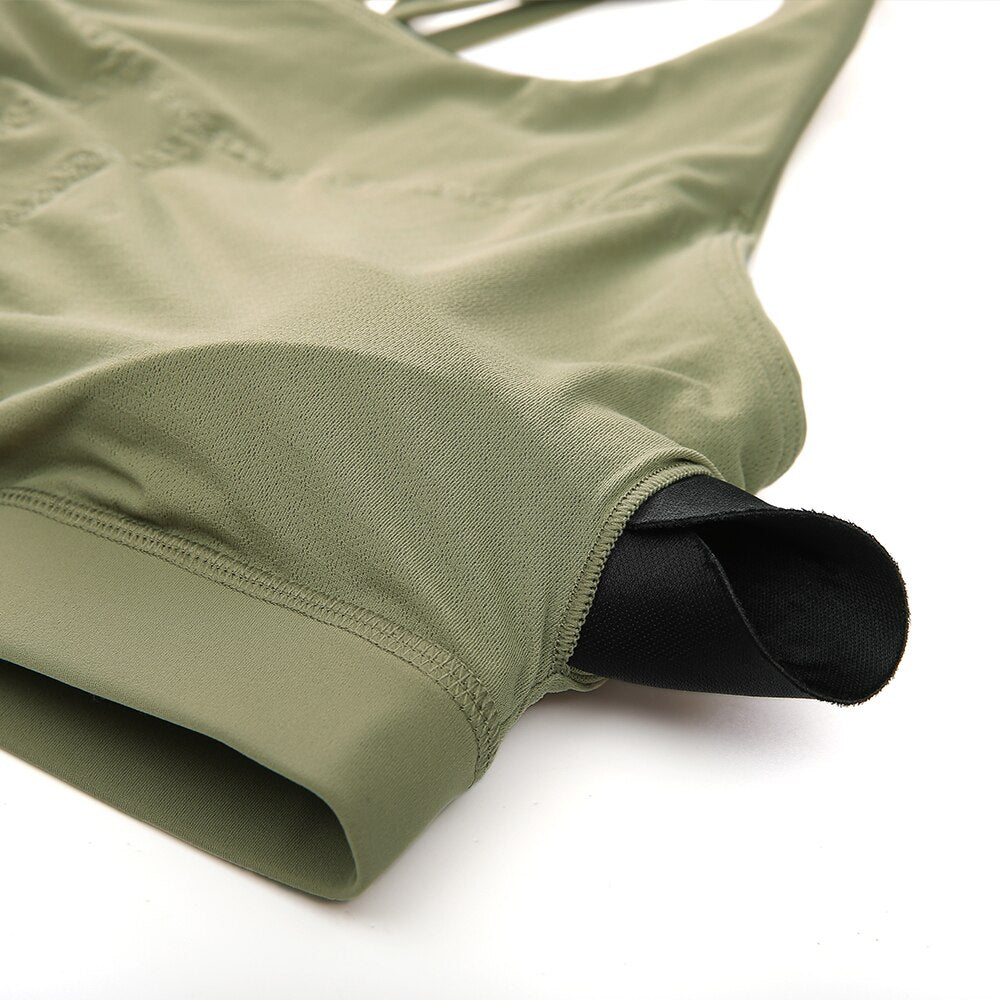 Women's Strappy Sports Bras High Neck Wirefree Yoga Bras Tops Padded with Built in Bra