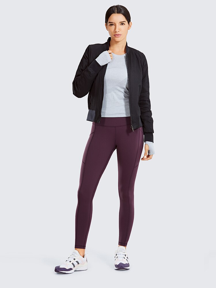Women's Hugged Feeling Training Leggings 25 Inches - Compression Leggings with Pockets Tummy Control Workout Tights