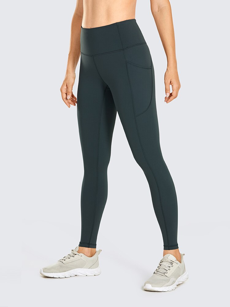 Women's Hugged Feeling Training Leggings 25 Inches - Compression Leggings with Pockets Tummy Control Workout Tights