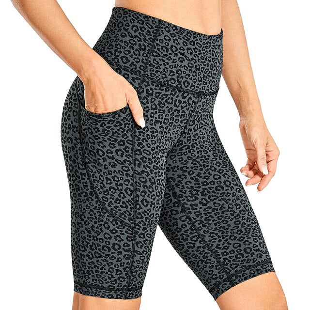 Women's Naked Feeling Workout Shorts - 10 Inches High Waist Yoga Biker Shorts Athletic Running Shorts with Pockets