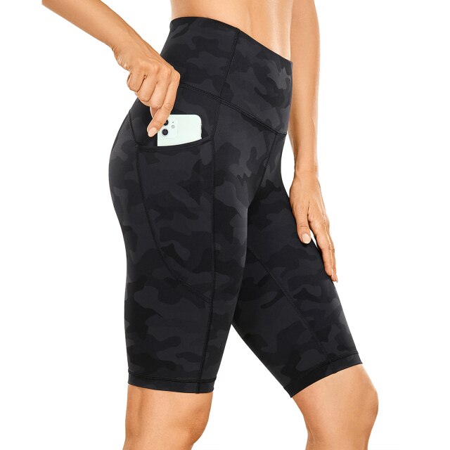 Women's Naked Feeling Workout Shorts - 10 Inches High Waist Yoga Biker Shorts Athletic Running Shorts with Pockets