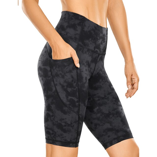 Women's Naked Feeling Workout Shorts - 10 Inches High Waist Yoga Biker Shorts Athletic Running Shorts with Pockets